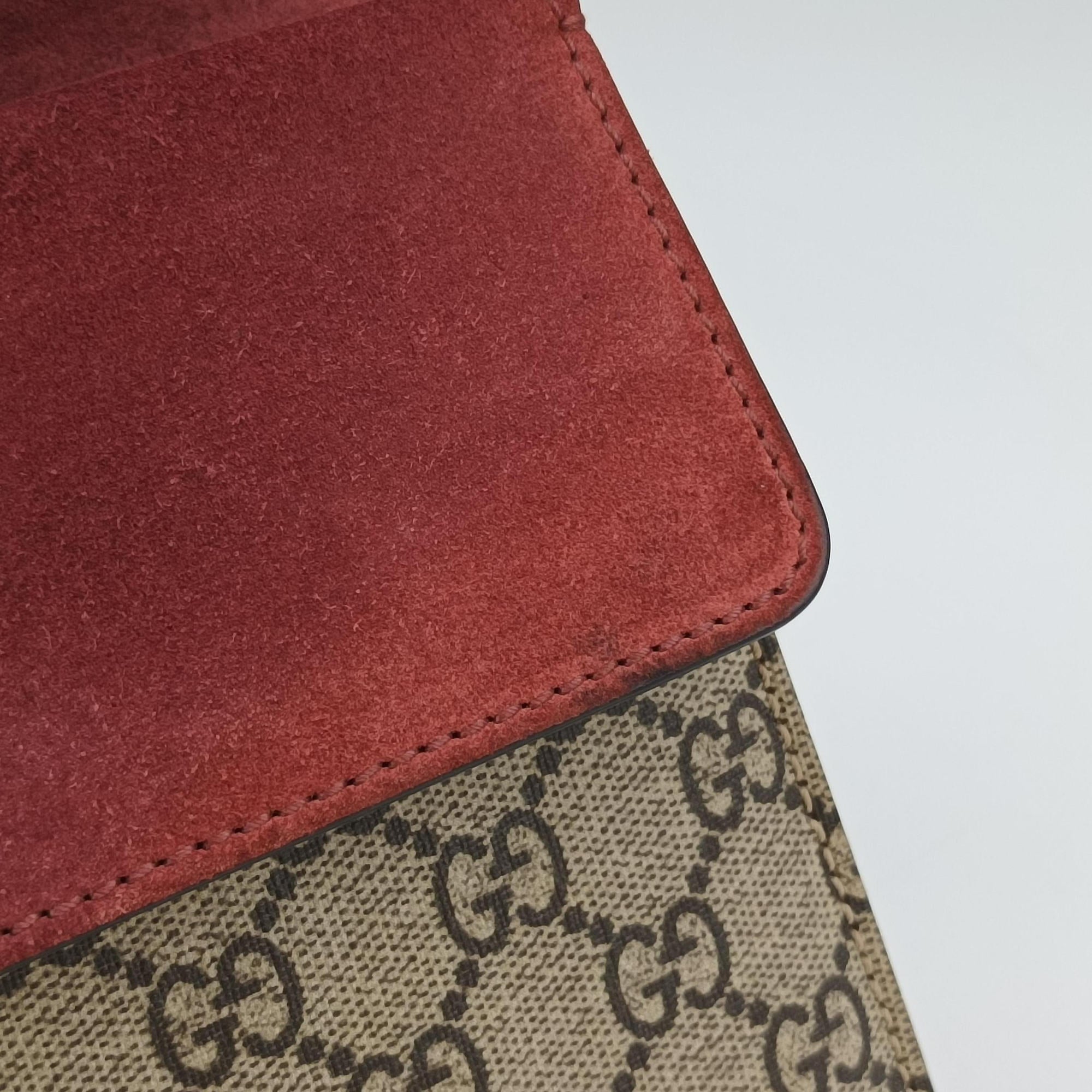 Secondhand Gucci Dionysus beige×red×multicolor PVC coated canvas × suede 421970 shoulderbag | stylenewstar