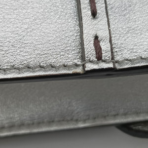 Pre-owned Fendi MINI SUNSHINE SHOPPER Silver Leather 8BS051 shoulderbag | stylenewstar