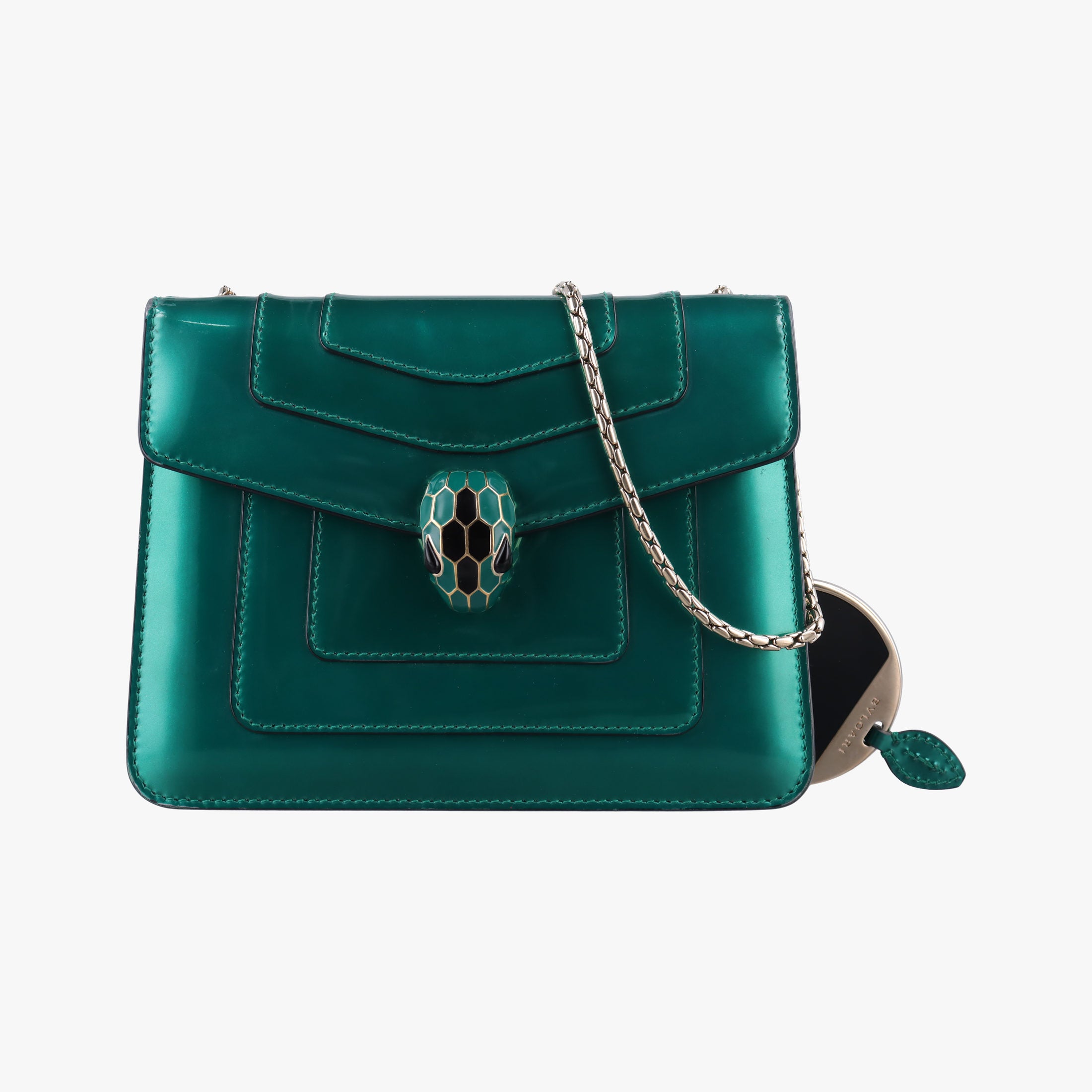 Vintage Bvlgari Serpenti Forever Green enamel  shoulderbag | stylenewstar