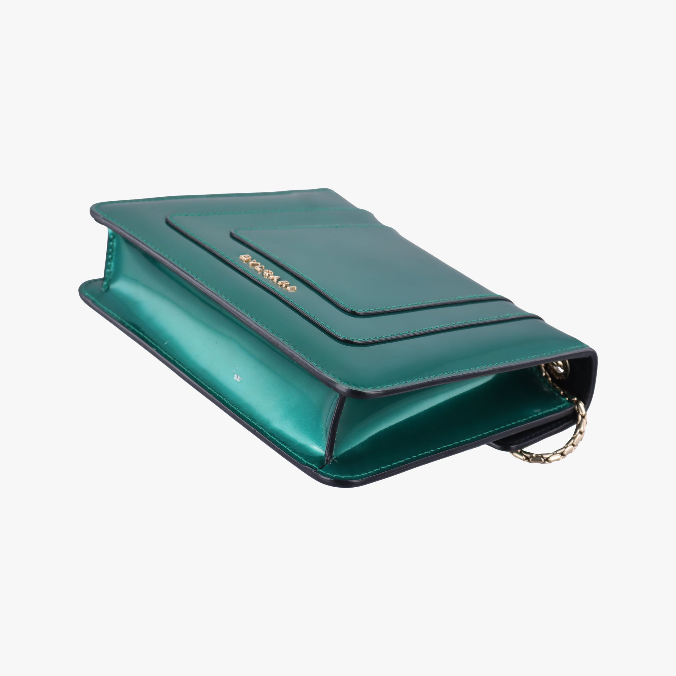 Vintage Bvlgari Serpenti Forever Green enamel  shoulderbag | stylenewstar
