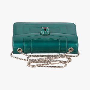 Vintage Bvlgari Serpenti Forever Green enamel  shoulderbag | stylenewstar
