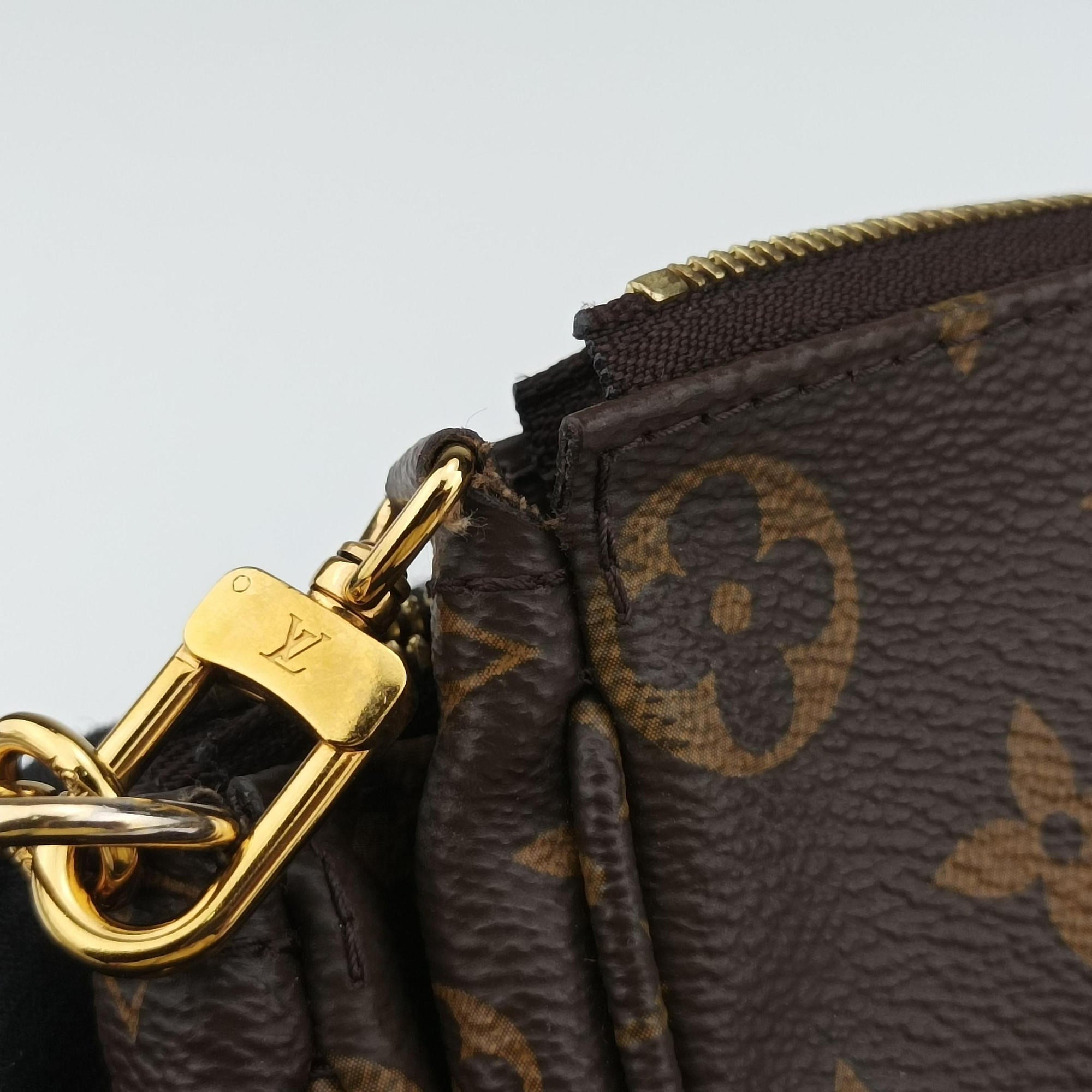 Pre-owned Louis Vuitton MULTI POCHETTE ACCESSOIRES MARRON×ROSE CLAIRE Monogram Canvas M44840 shoulderbag | stylenewstar