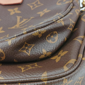 Pre-owned Louis Vuitton MULTI POCHETTE ACCESSOIRES MARRON×ROSE CLAIRE Monogram Canvas M44840 shoulderbag | stylenewstar
