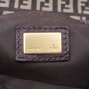 Pre-owned Fendi Zucchino Borsa Brown canvas×leather 8BR429 shoulderbag | stylenewstar