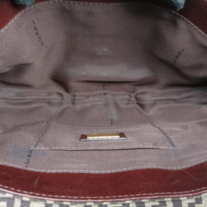 Pre-owned Fendi Zucchino Borsa Brown canvas×leather 8BR429 shoulderbag | stylenewstar