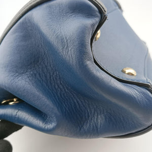 Pre-owned Prada Double Zip Convertible Tote Black×Blue Saffiano Leather×Leather  handbag | stylenewstar