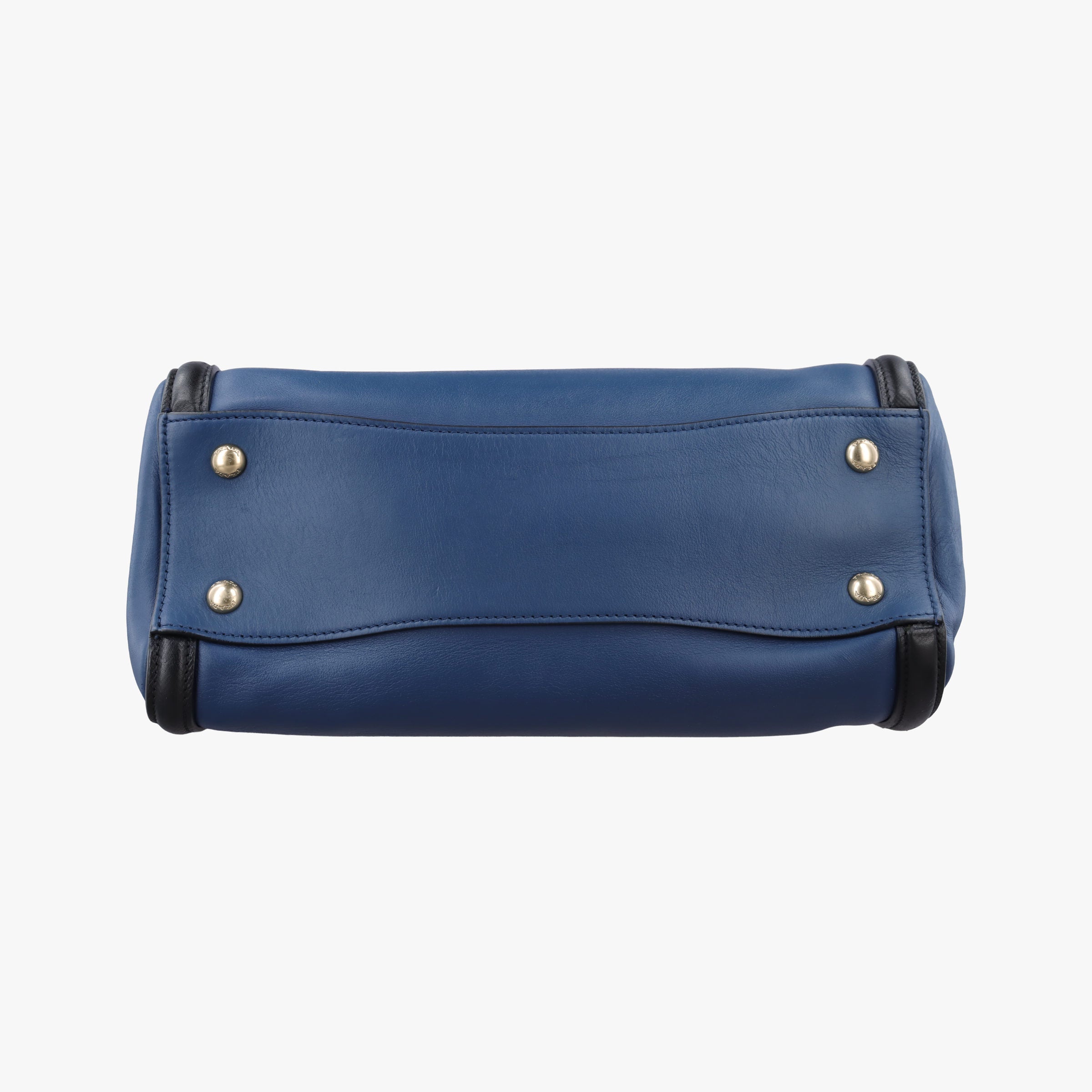 Pre-owned Prada Double Zip Convertible Tote Black×Blue Saffiano Leather×Leather  handbag | stylenewstar