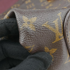 Vintage Louis Vuitton OLYMPE Brown×QUETSCHE Monogram Canvas×calf leather M40926 handbag | stylenewstar
