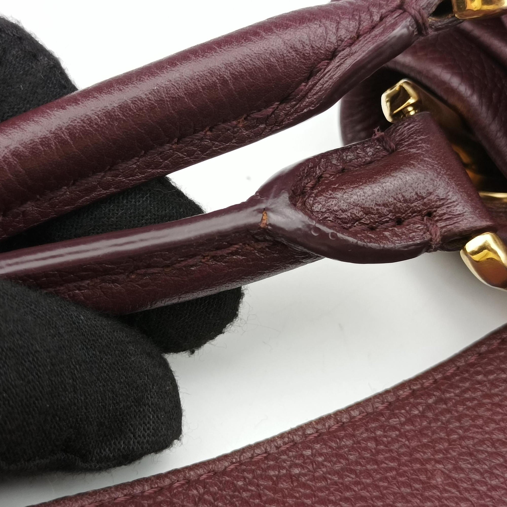Vintage Louis Vuitton OLYMPE Brown×QUETSCHE Monogram Canvas×calf leather M40926 handbag | stylenewstar