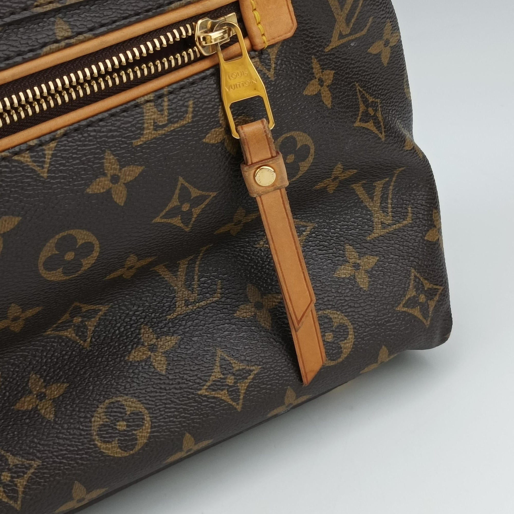 Vintage Louis Vuitton OLYMPE Brown×QUETSCHE Monogram Canvas×calf leather M40926 handbag | stylenewstar