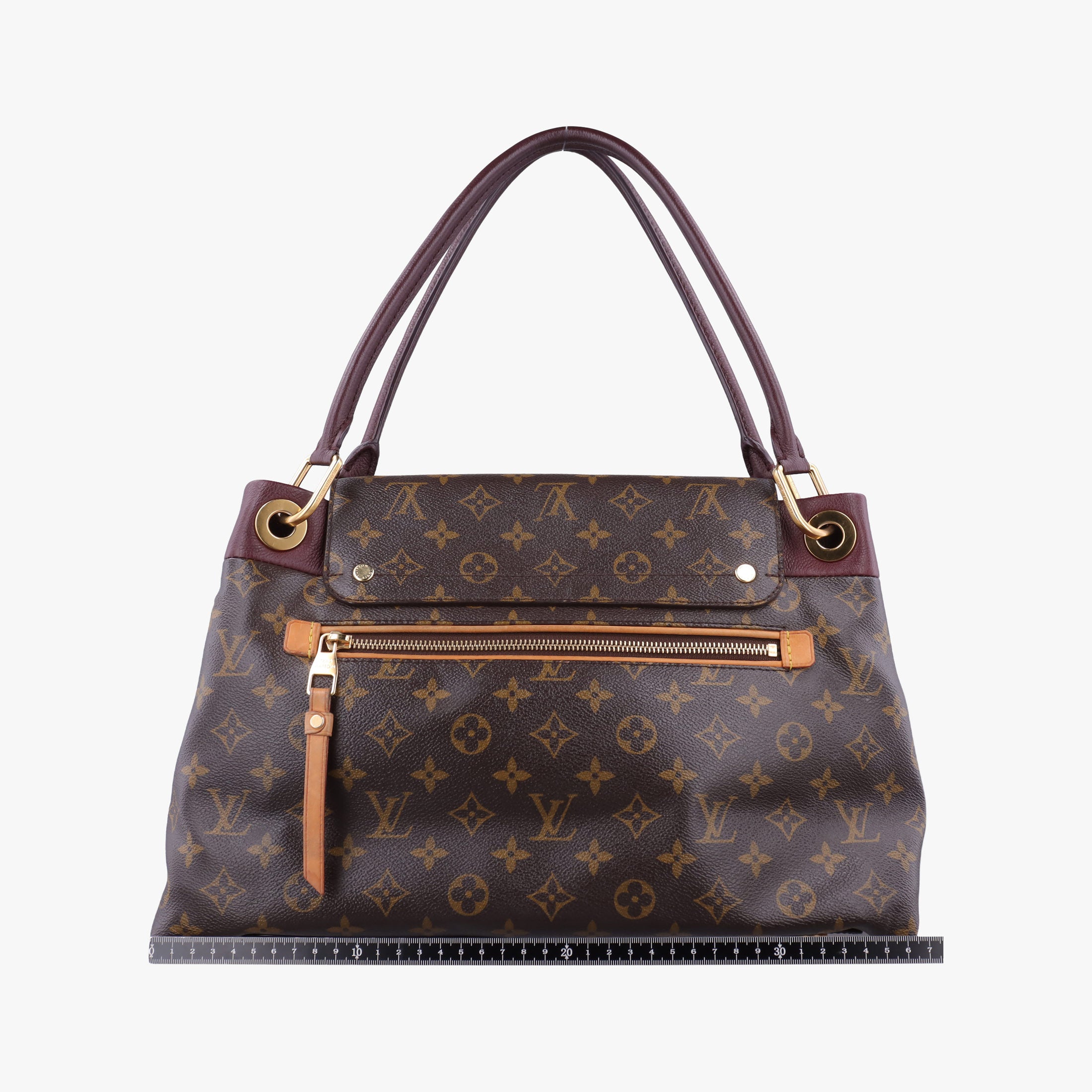 Vintage Louis Vuitton OLYMPE Brown×QUETSCHE Monogram Canvas×calf leather M40926 handbag | stylenewstar
