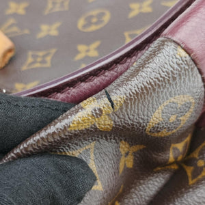Vintage Louis Vuitton OLYMPE Brown×QUETSCHE Monogram Canvas×calf leather M40926 handbag | stylenewstar