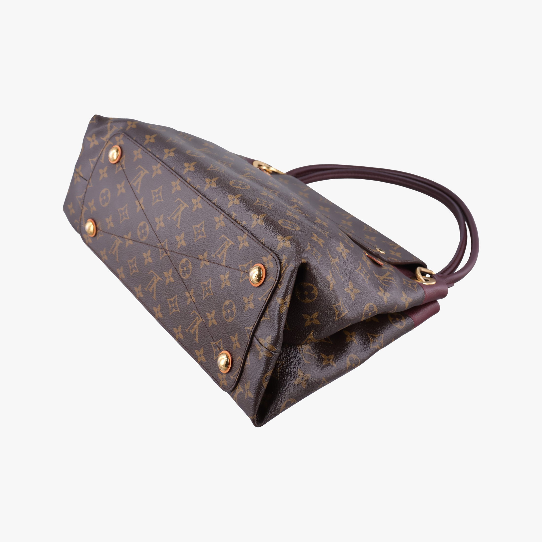 Vintage Louis Vuitton OLYMPE Brown×QUETSCHE Monogram Canvas×calf leather M40926 handbag | stylenewstar