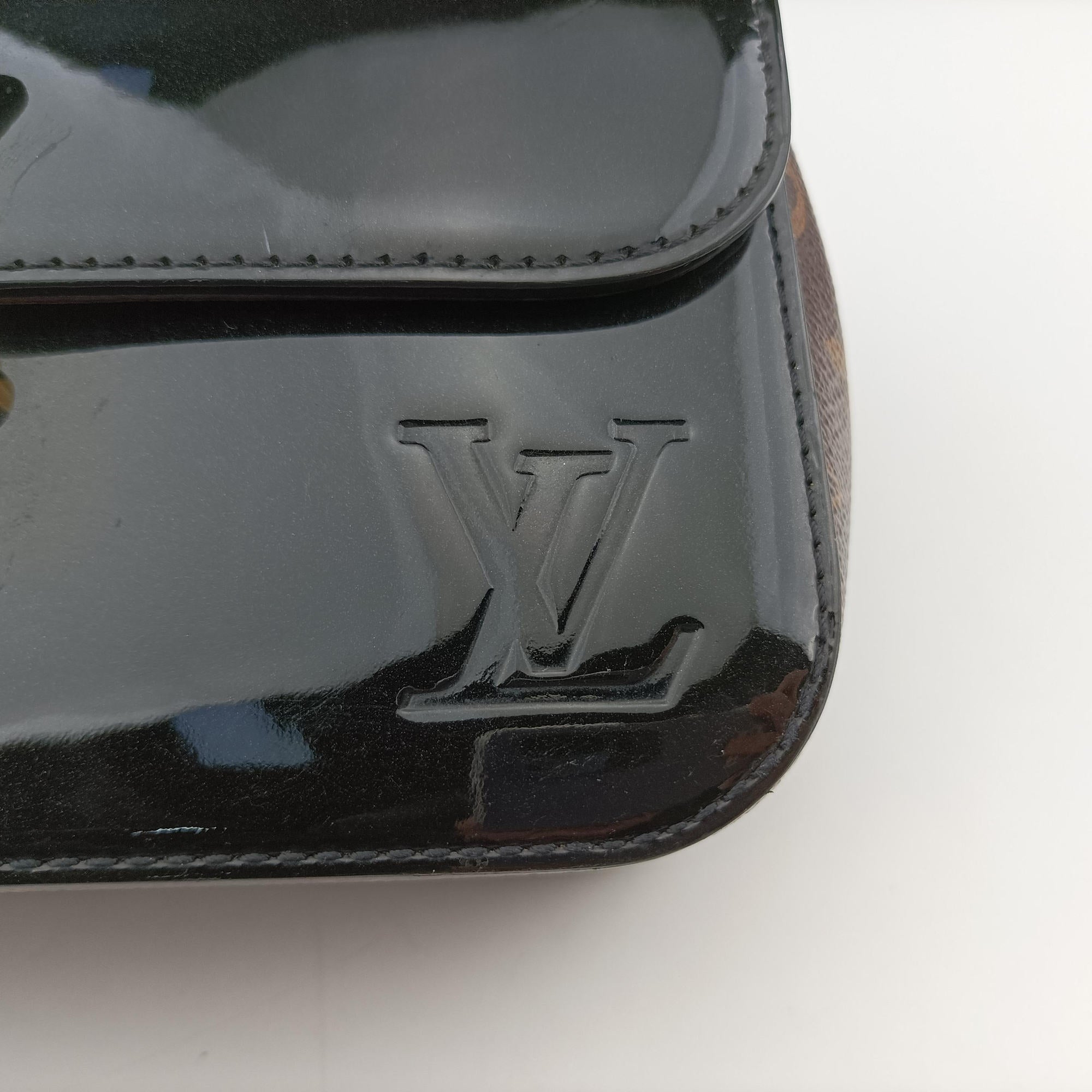 Pre-owned Louis Vuitton Cherrywood BB brown×black Monogram Canvas×Vernis M51953 shoulderbag | stylenewstar