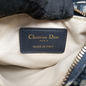 Pre-owned Christian Dior Saddle Navy×Gray Jacquard  shoulderbag | stylenewstar