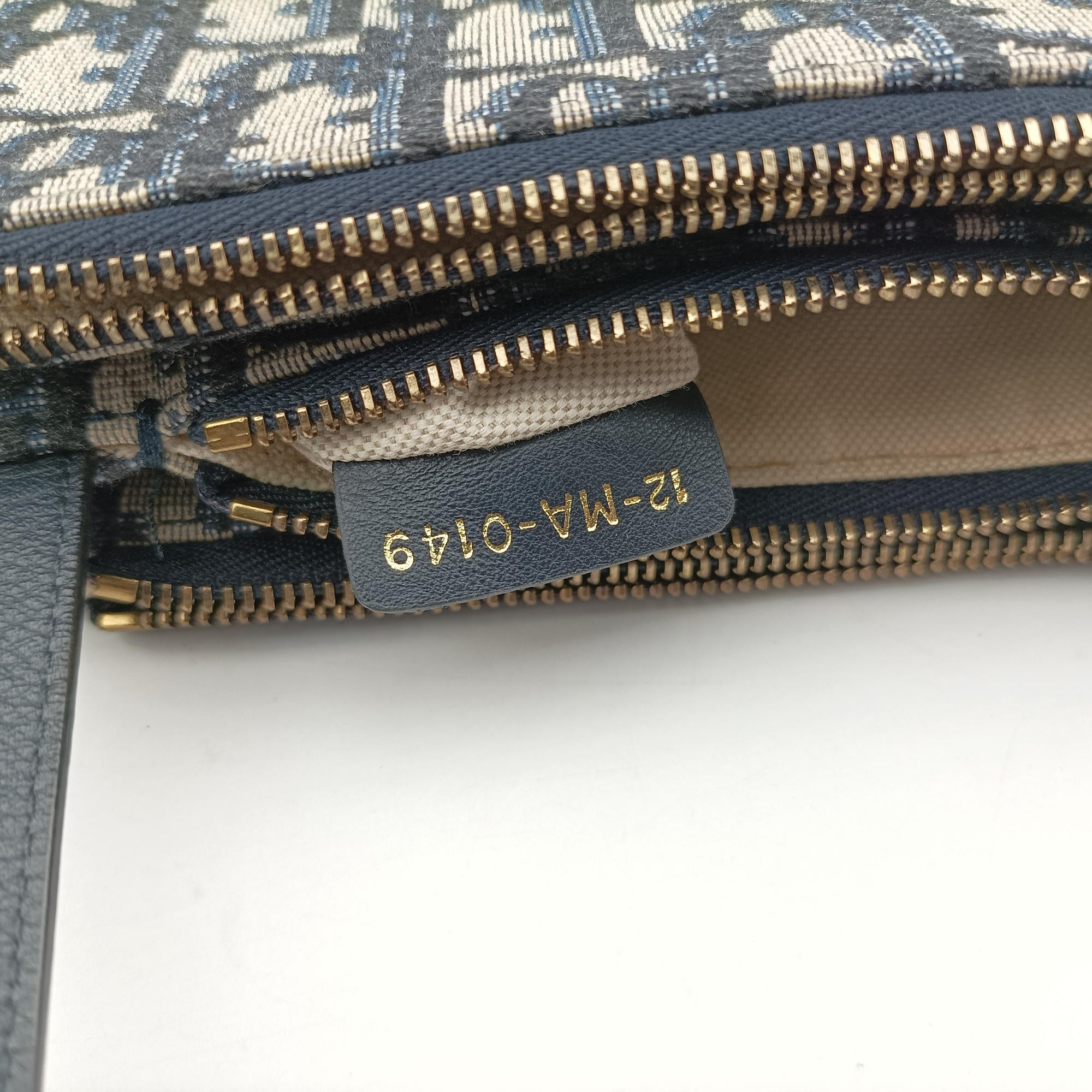 Pre-owned Christian Dior Saddle Navy×Gray Jacquard  shoulderbag | stylenewstar