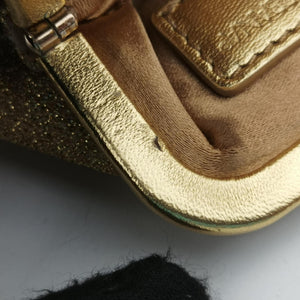 Pre-owned Dolce & Gabbana Vanda Golden Glitter fabric  shoulderbag | stylenewstar