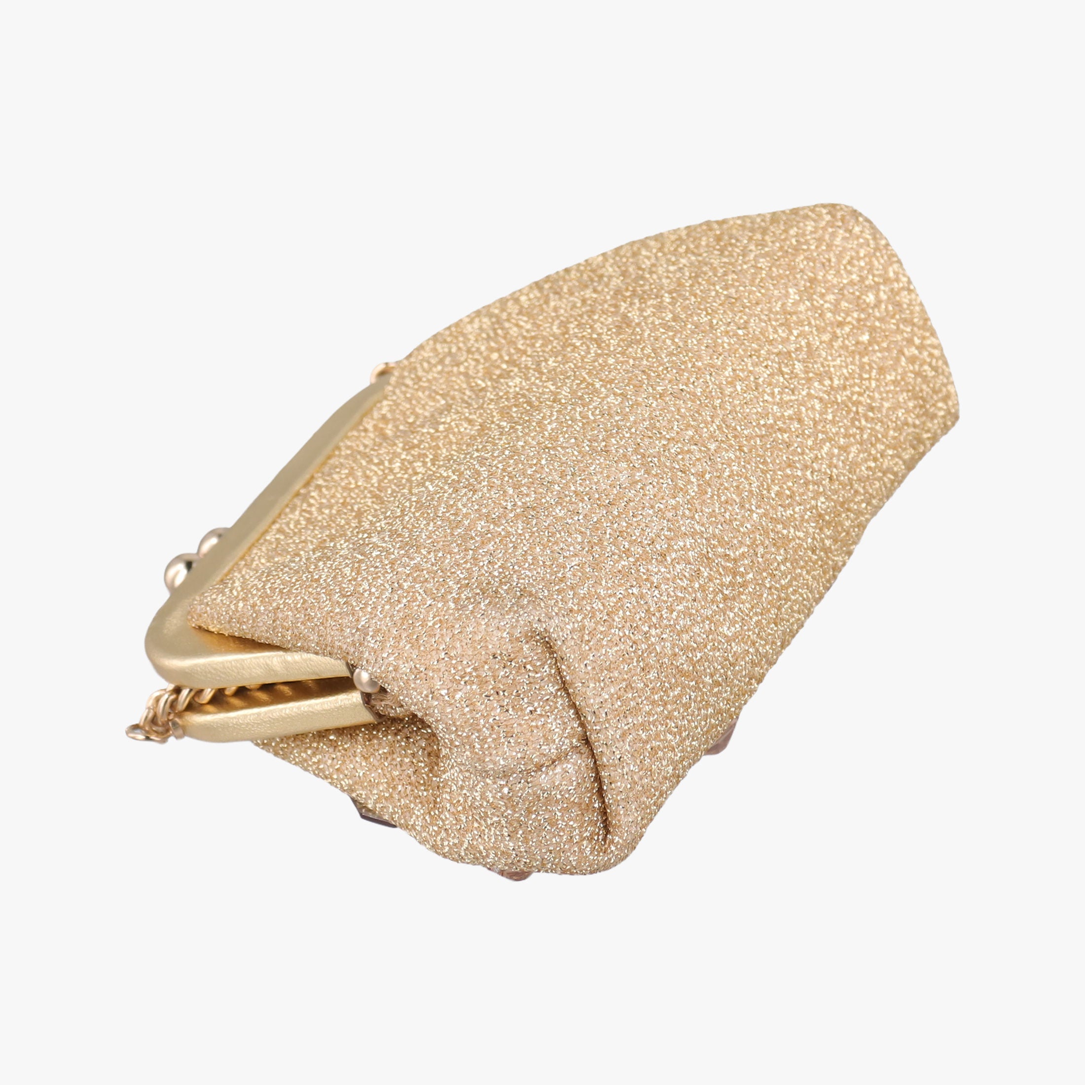 Pre-owned Dolce & Gabbana Vanda Golden Glitter fabric  shoulderbag | stylenewstar