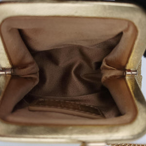 Pre-owned Dolce & Gabbana Vanda Golden Glitter fabric  shoulderbag | stylenewstar