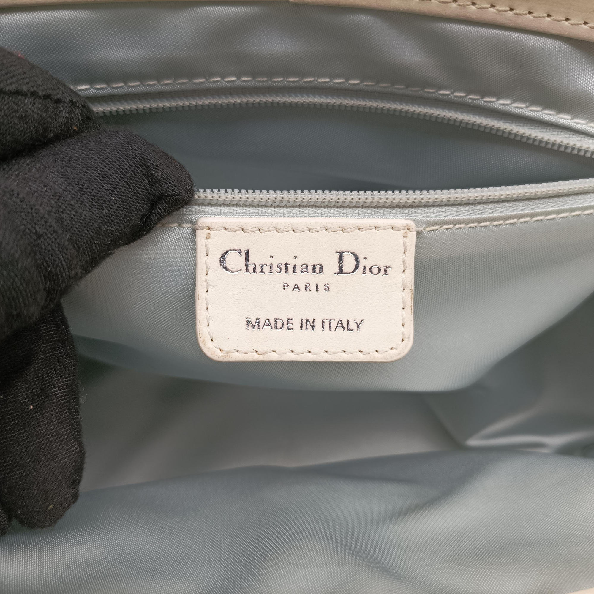 Pre-owned Christian Dior Trotter Romantic Chain Heart White pvc coated canvas  handbag | stylenewstar
