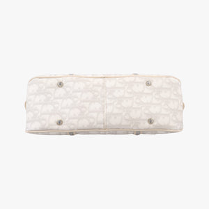 Pre-owned Christian Dior Trotter Romantic Chain Heart White pvc coated canvas  handbag | stylenewstar