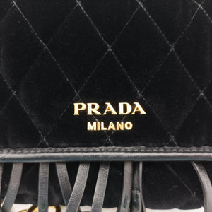 Secondhand Prada Impuntu Velluto Corsaire Black Velvet×Calf Leather  bum bag/waist bag | stylenewstar