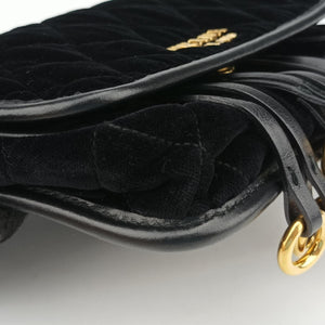 Secondhand Prada Impuntu Velluto Corsaire Black Velvet×Calf Leather  bum bag/waist bag | stylenewstar