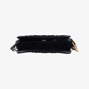 Secondhand Prada Impuntu Velluto Corsaire Black Velvet×Calf Leather  bum bag/waist bag | stylenewstar