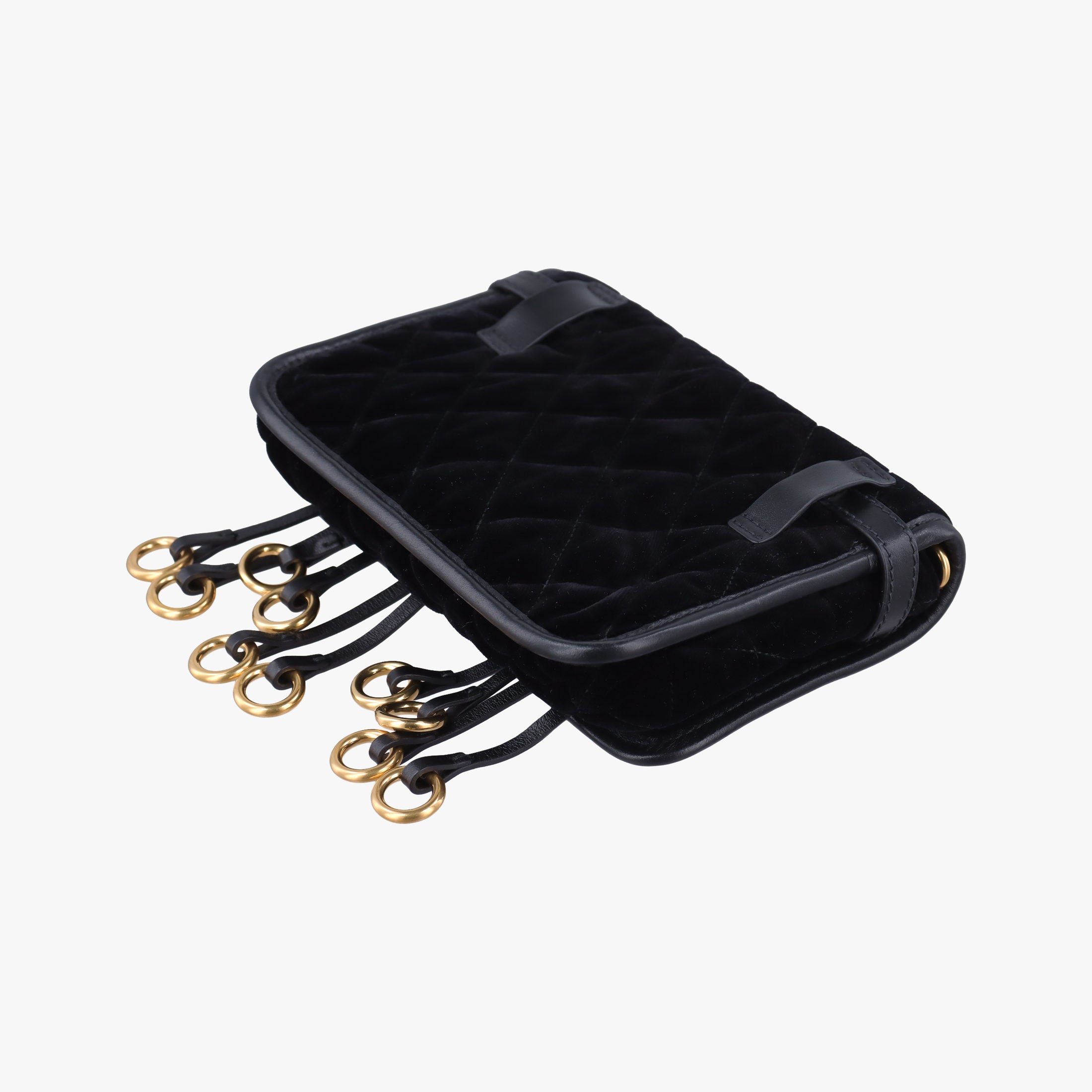 Secondhand Prada Impuntu Velluto Corsaire Black Velvet×Calf Leather  bum bag/waist bag | stylenewstar