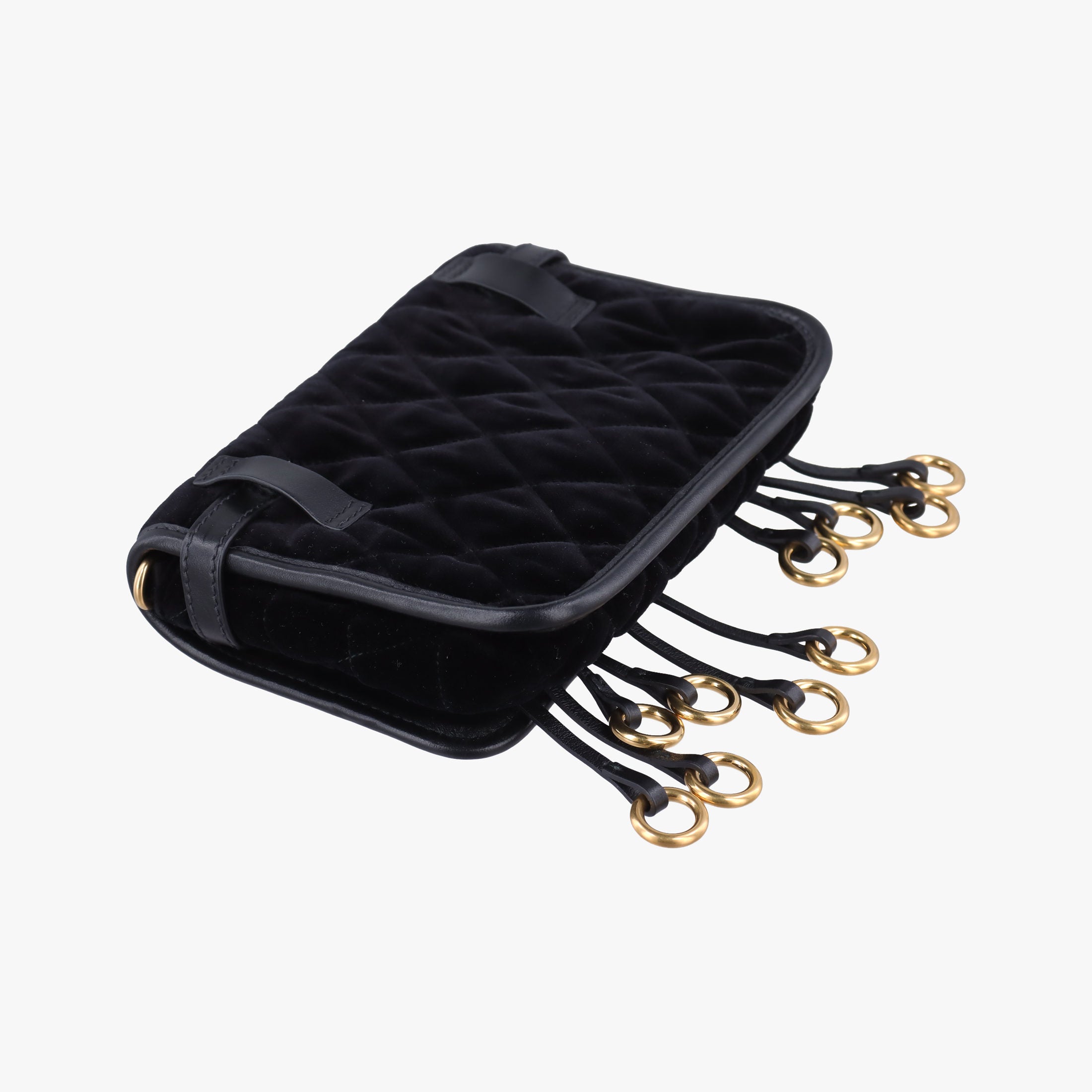 Secondhand Prada Impuntu Velluto Corsaire Black Velvet×Calf Leather  bum bag/waist bag | stylenewstar