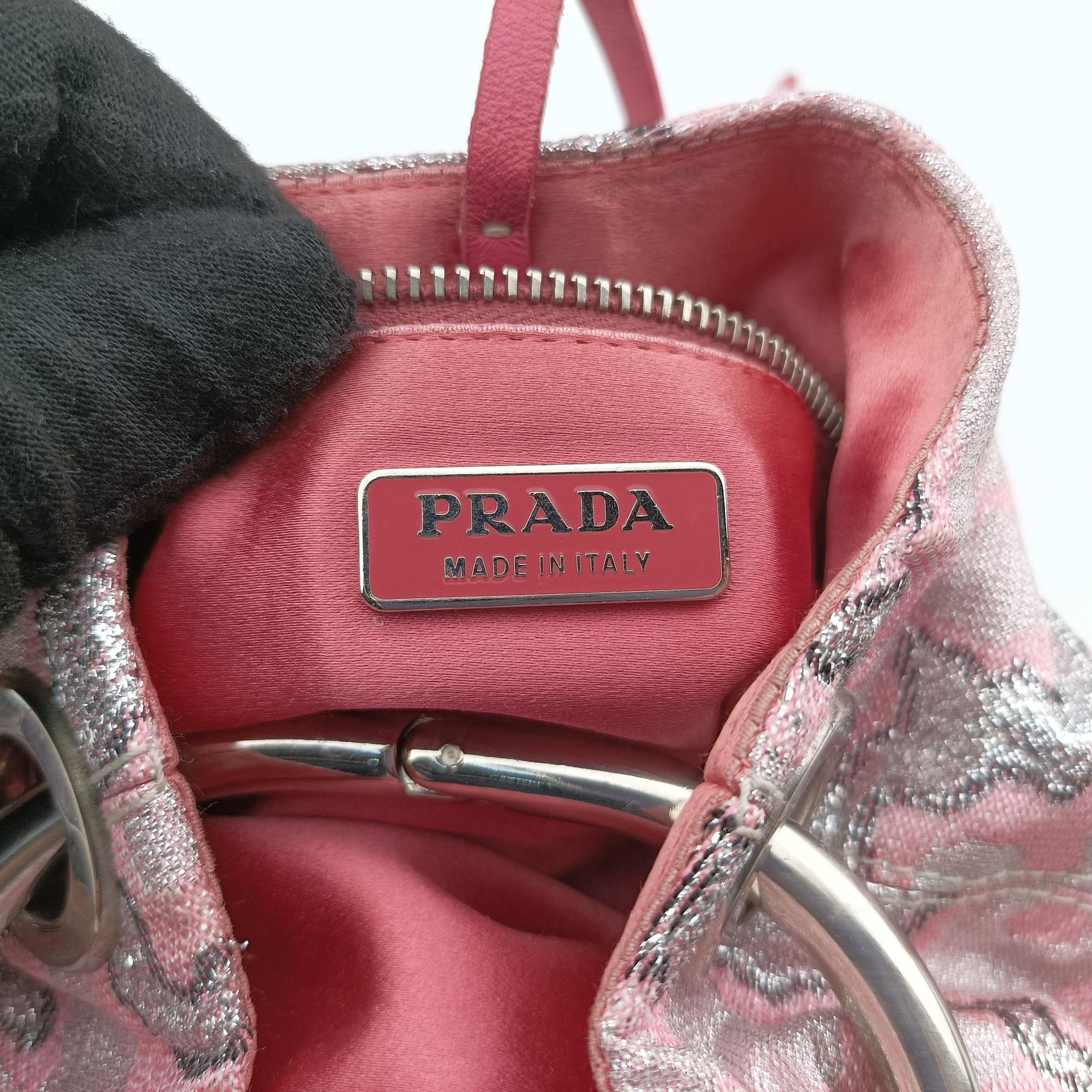 Pre-owned Prada Brocade Pink Silk  handbag | stylenewstar