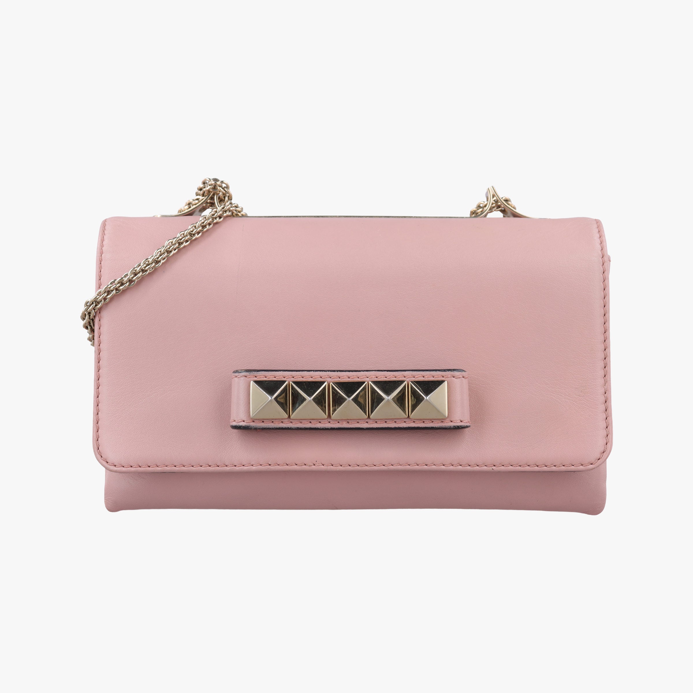 Pre-owned Valentino Rockstud Va Va Voom  Pink Leather  shoulderbag | stylenewstar