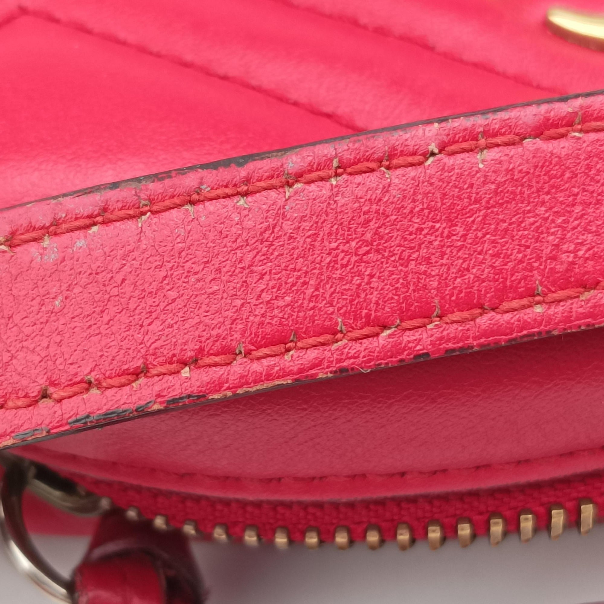 Pre-owned Gucci GG Marmont Red Leather 448065 shoulderbag | stylenewstar