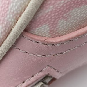 Pre-owned Christian Dior Romantic Trotter Pink pvc coated canvas×Leather  shoulderbag | stylenewstar