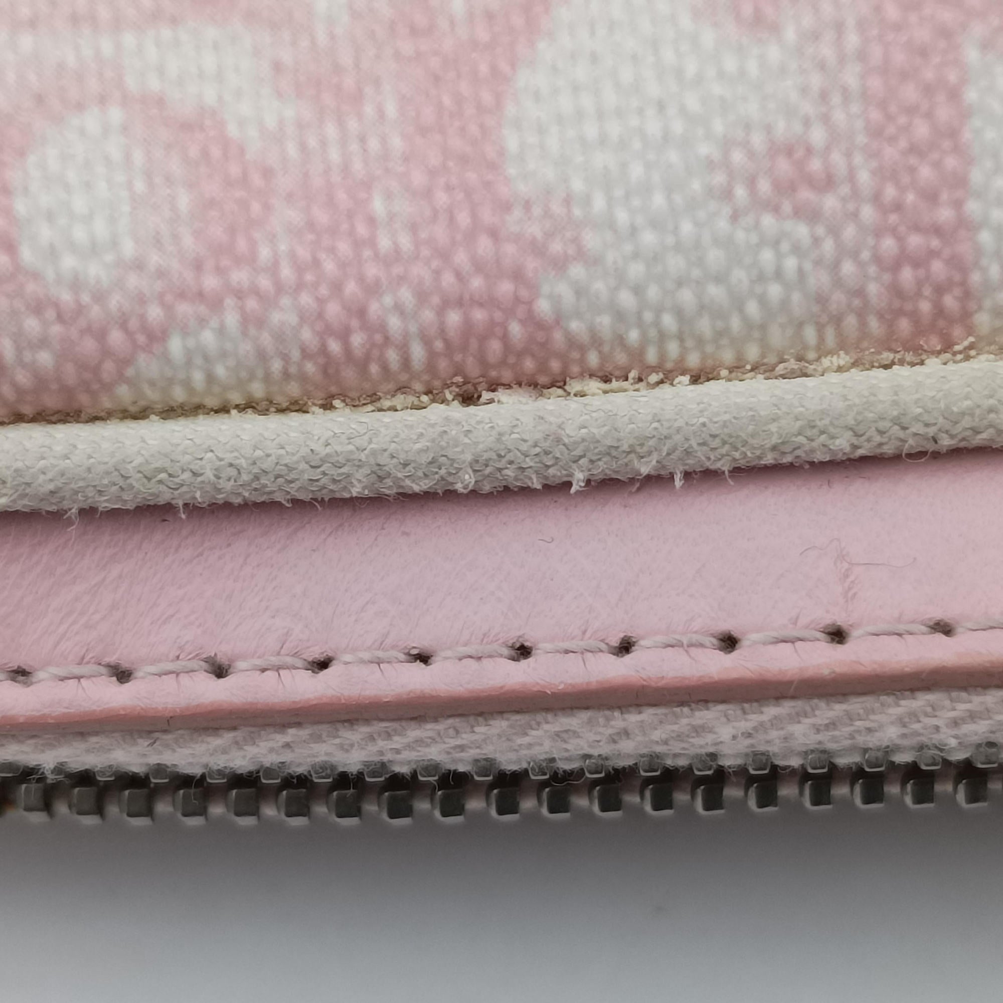 Pre-owned Christian Dior Romantic Trotter Pink pvc coated canvas×Leather  shoulderbag | stylenewstar