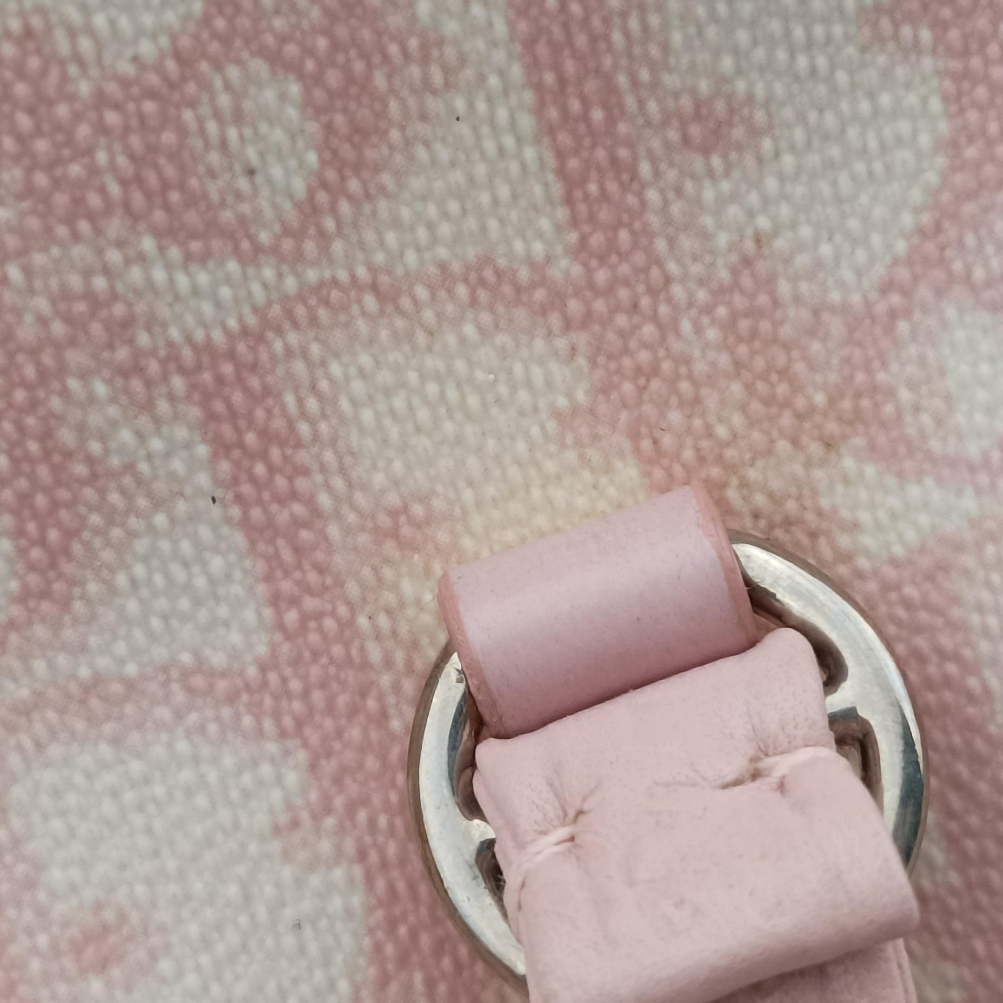 Pre-owned Christian Dior Romantic Trotter Pink pvc coated canvas×Leather  shoulderbag | stylenewstar