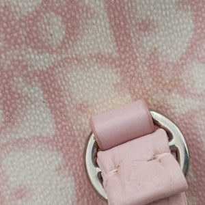 Pre-owned Christian Dior Romantic Trotter Pink pvc coated canvas×Leather  shoulderbag | stylenewstar