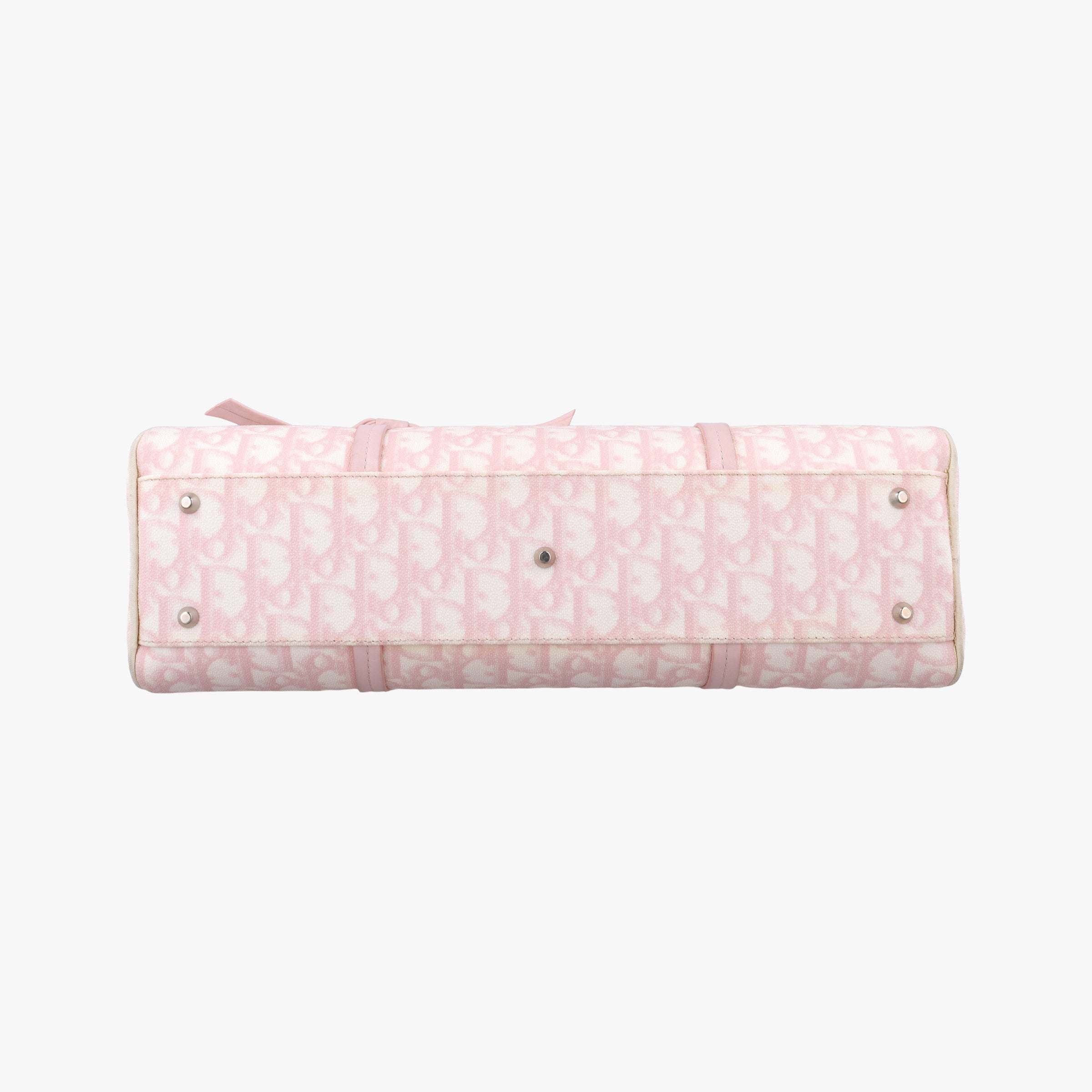 Pre-owned Christian Dior Romantic Trotter Pink pvc coated canvas×Leather  shoulderbag | stylenewstar