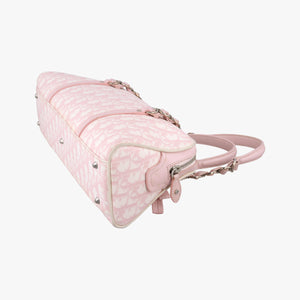 Pre-owned Christian Dior Romantic Trotter Pink pvc coated canvas×Leather  shoulderbag | stylenewstar