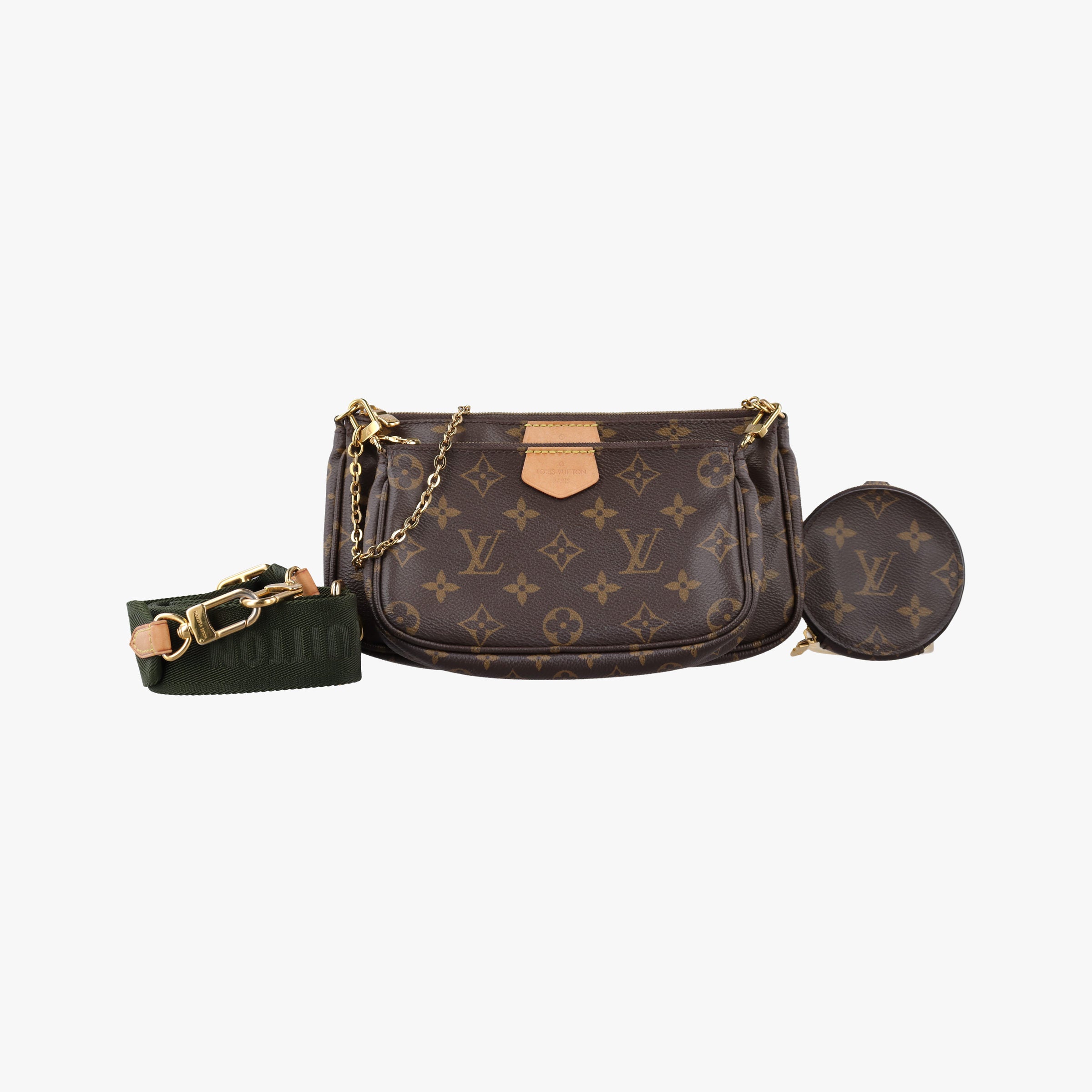 Pre-owned Louis Vuitton MULTI POCHETTE ACCESSOIRES MARRON×khaki Monogram Canvas M44840 shoulderbag | stylenewstar