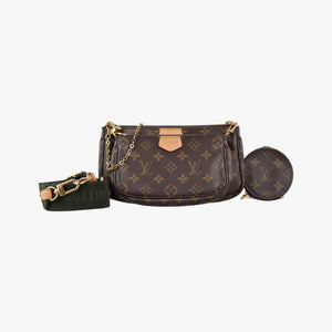 Pre-owned Louis Vuitton MULTI POCHETTE ACCESSOIRES MARRON×khaki Monogram Canvas M44840 shoulderbag | stylenewstar
