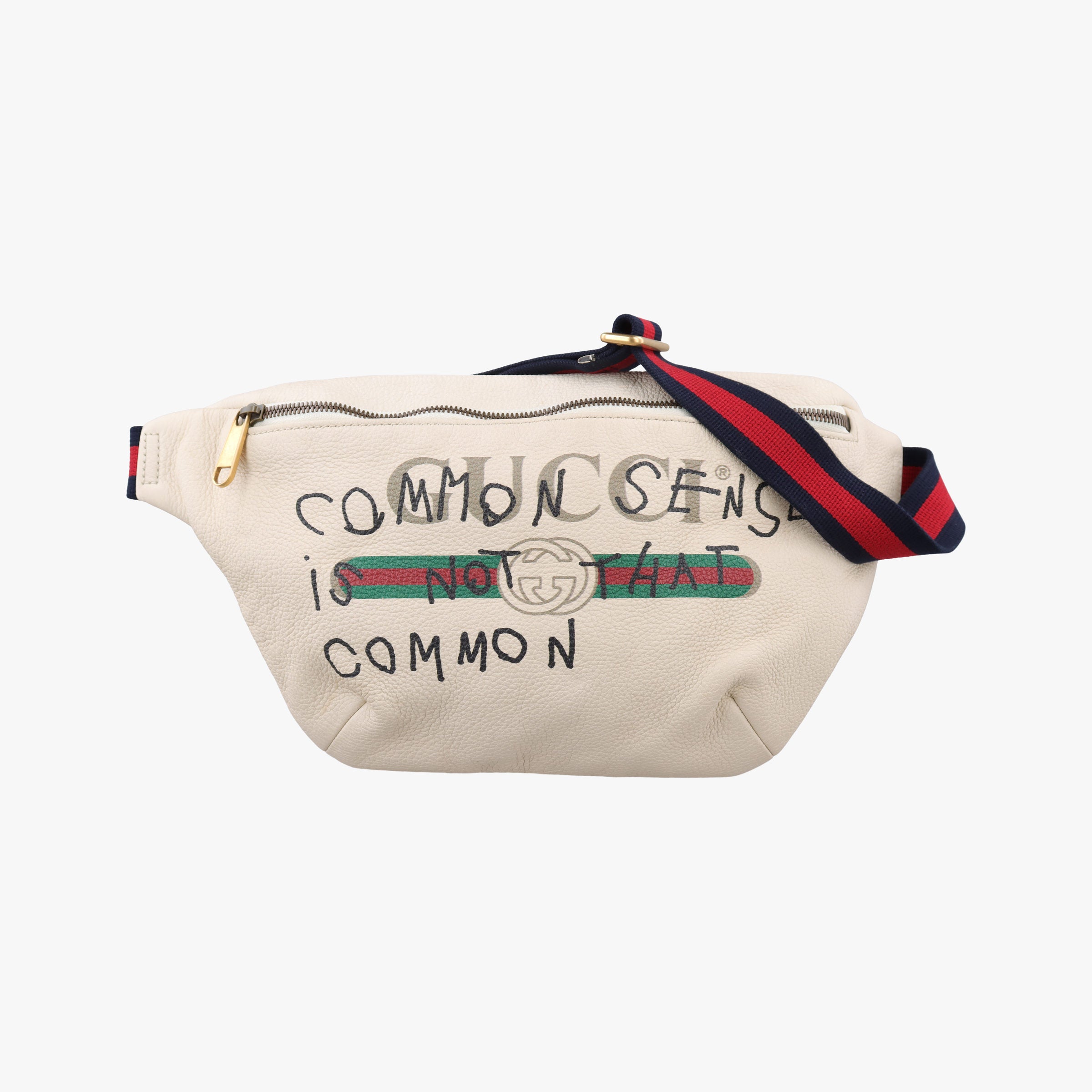 Pre-owned Gucci Print White Leather 493869 bum bag/waist bag | stylenewstar