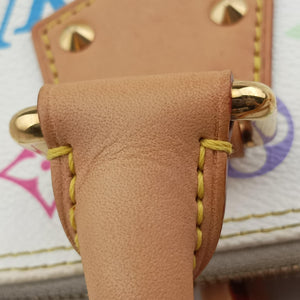 Pre-owned Louis Vuitton Alma GM white Monogram Multicolor M40441 handbag | stylenewstar
