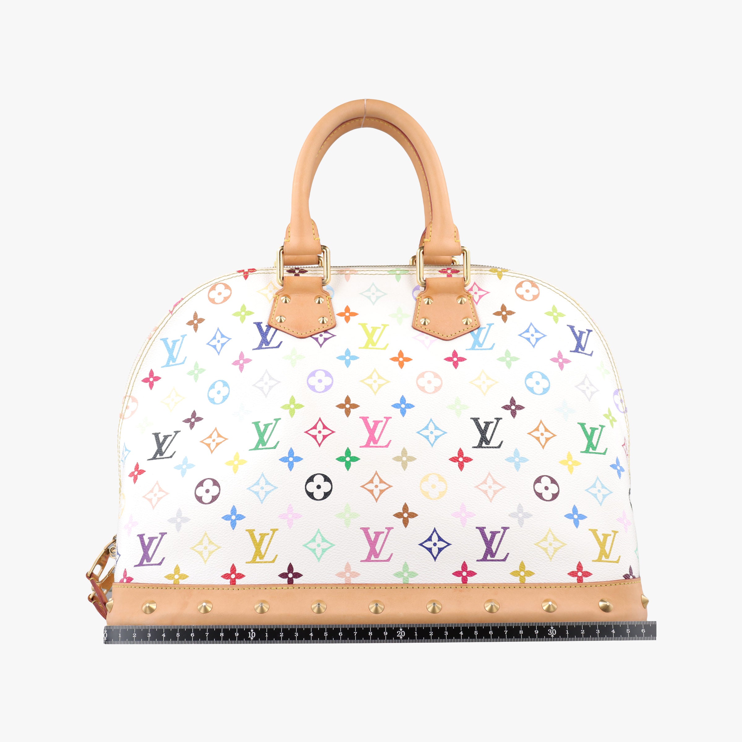 Pre-owned Louis Vuitton Alma GM white Monogram Multicolor M40441 handbag | stylenewstar