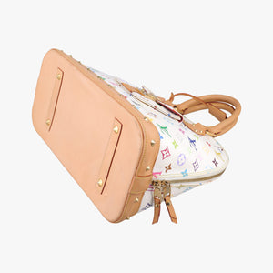 Pre-owned Louis Vuitton Alma GM white Monogram Multicolor M40441 handbag | stylenewstar