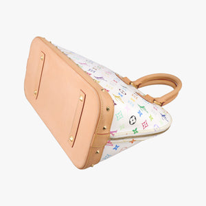 Pre-owned Louis Vuitton Alma GM white Monogram Multicolor M40441 handbag | stylenewstar