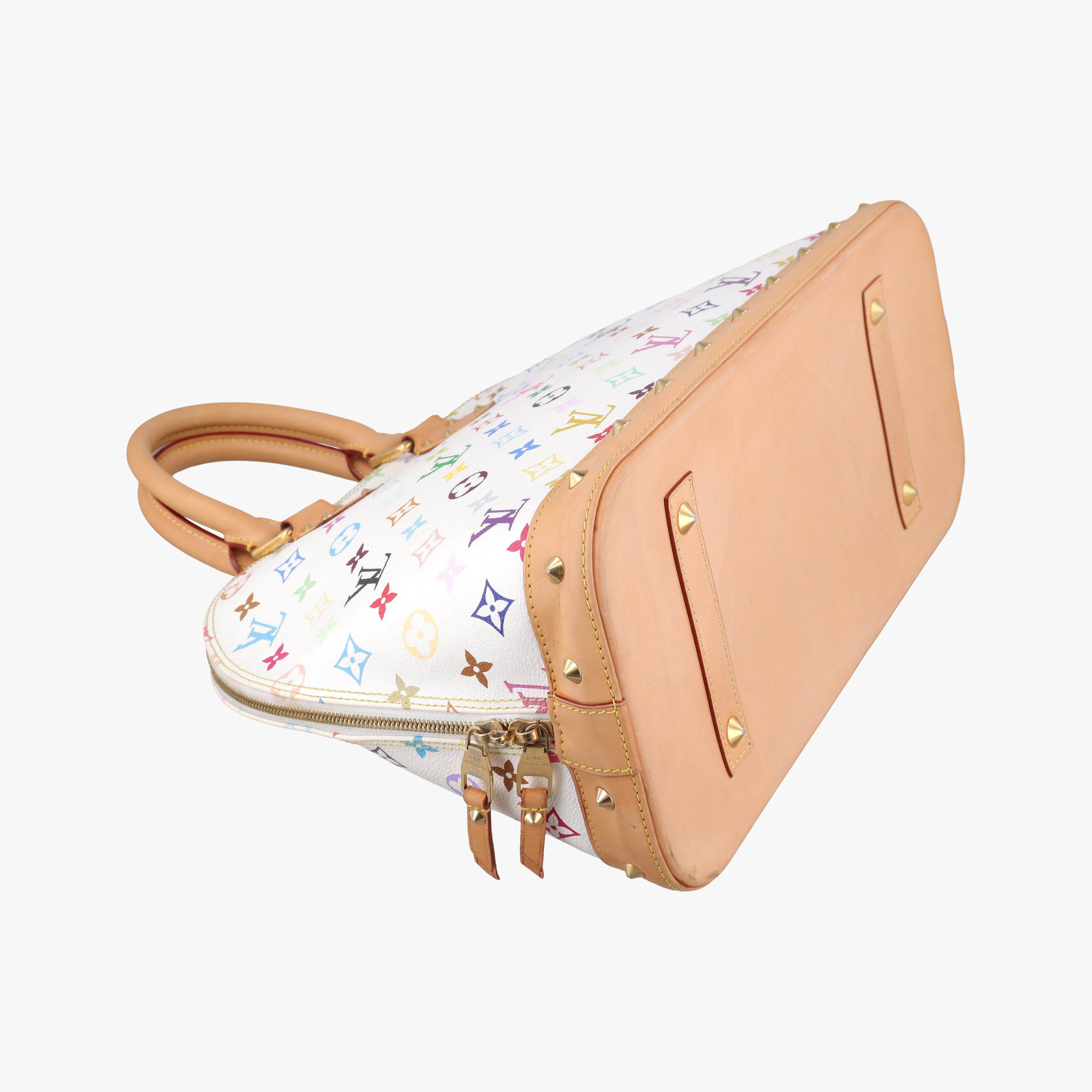 Pre-owned Louis Vuitton Alma GM white Monogram Multicolor M40441 handbag | stylenewstar