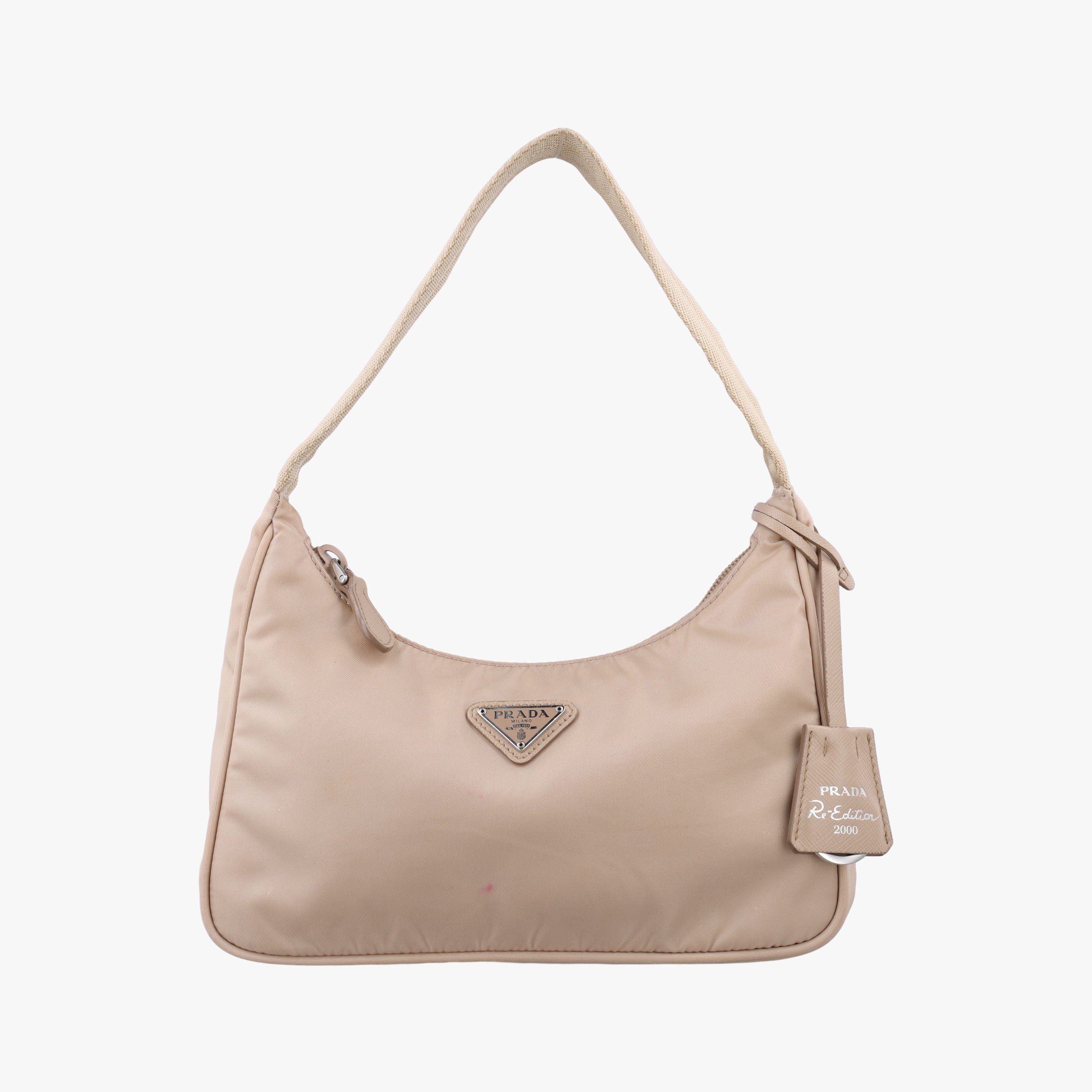 Pre-owned Prada Re-Edition 2005 Re-Nylon Bag Beige nylon 1BH204 handbag | stylenewstar
