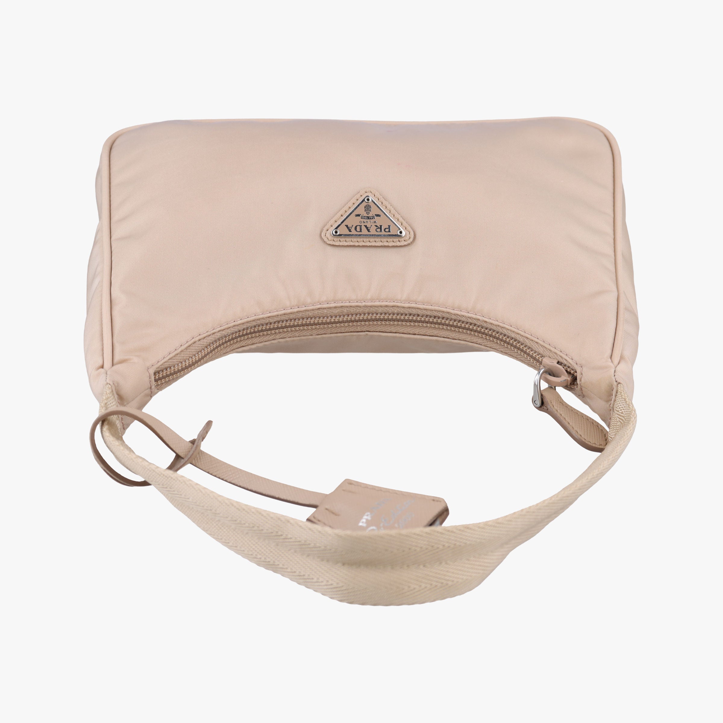 Pre-owned Prada Re-Edition 2005 Re-Nylon Bag Beige nylon 1BH204 handbag | stylenewstar