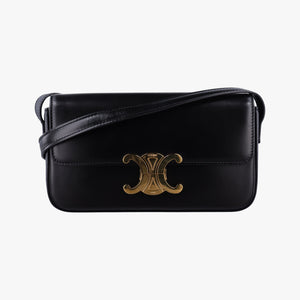 Pre-owned Celine Teen Triomphe Black Leather  shoulderbag | stylenewstar